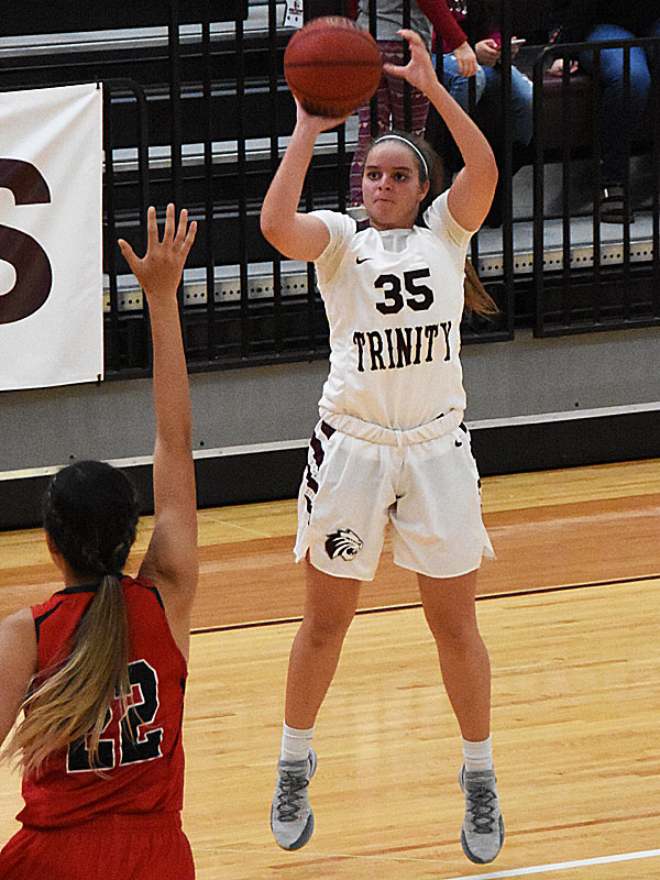 Julia Ackerman. The Trinity women's basketball team extended its record to 4-1 with a 79-62 victory over Sul Ross State on Friday at Trinity. - photo by Joe Alexander