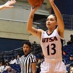 Deja Cousin. The Utah State women's basketball team beat UTSA 62-56 on Wednesday, Dec. 5, 2018, at the UTSA Convocation Center. - photo by Joe Alexander