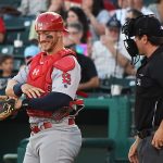 St. Louis Cardinals prospect and Memphis Redbirds catcher Andrew Knizner playing against the Missions at Wolff Stadium on Tuesday, April 9, 2019. - photo by Joe Alexander