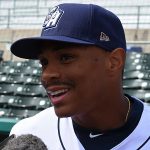 The Missions' Corey Ray talks to members of the San Antonio media on Tuesday at Wolff Stadium. - photo by Joe Alexander