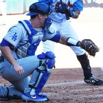 Oklahoma City Dodgers catcher Will Smith playing against the San Antonio Missions on Thursday at Wolff Stadium. - photo by Joe Alexander