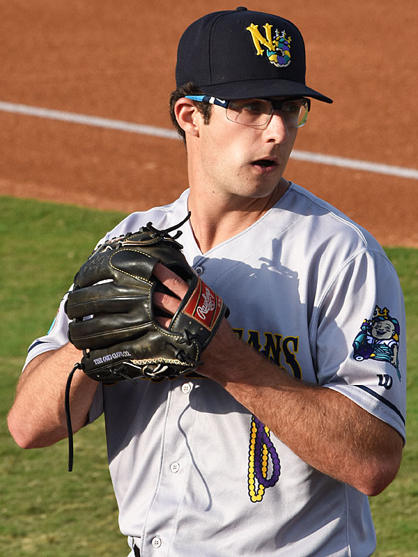 New Orleans Baby Cakes pitcher Zac Gallen against the San Antonio Missions on Wednesday at Wolff Stadium. - photo by Joe Alexander