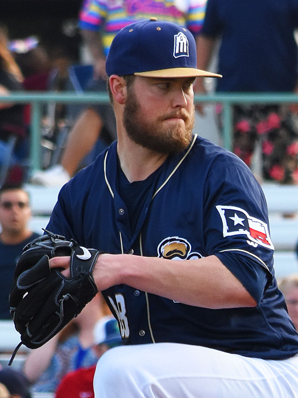 Milwaukee Brewers pitcher Jimmy Nelson playing for the San Antonio Missions on a rehab assignment on Friday at Wolff Stadium. - photo by Joe Alexander