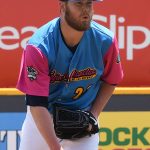 Milwaukee Brewers pitcher Jimmy Nelson making a rehab appearance with the San Antonio Missions against the Round Rock Express on Sunday at Wolff Stadium. - photo by Joe Alexander