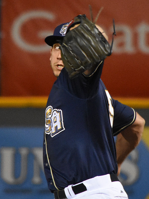 Jacob Barnes pitches for the San Antonio Missions at Wolff Stadium on May 7. - photo by Joe Alexander