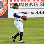 Missions outfielder Trent Grisham plays against the Round Rock Express in his first home series since joining San Antonio. - photo by Joe Alexander
