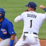 Missions shortstop Mauricio Dubon playing against the Iowa Cubs at Wolff Stadium. - photo by Joe Alexander