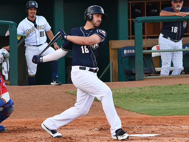 Travis Shaw playing for the San Antonio Missions on Wednesday night at Wolff Stadium. - photo by Joe Alexander