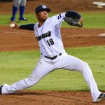 Milwaukee Brewers reliever Freddy Peralta pitching for the San Antonio Missions on Friday at Wolff Stadium. - photo by Joe Alexander