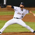 Missions reliever Danny Coulombe got the final out of the seventh inning on Friday at Wolff Stadium. - photo by Joe Alexander