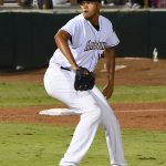 Missions reliever Angel Perdomo pitched the final two innings to earn the win Friday at Wolff Stadium. - photo by Joe Alexander