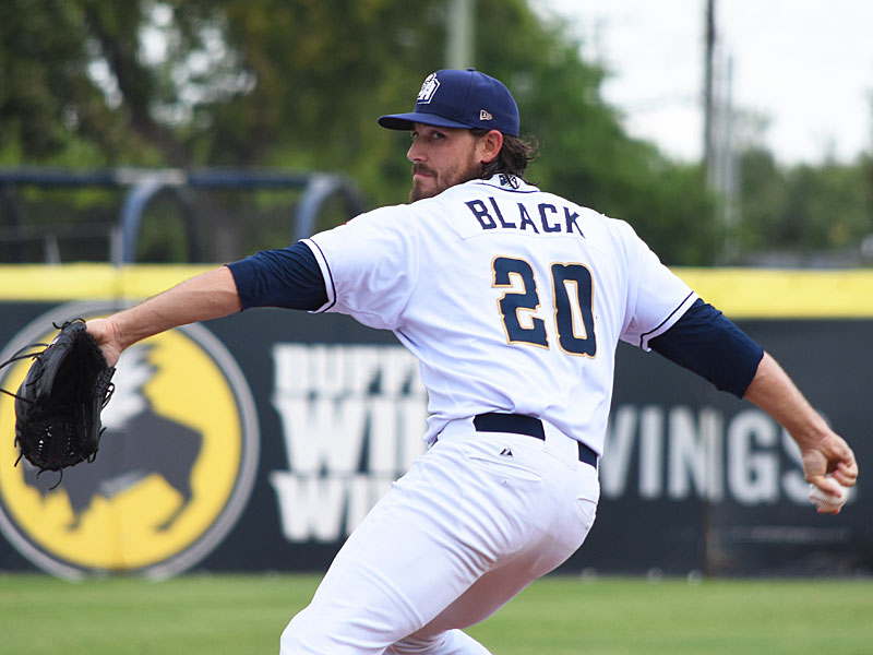 Ray Black pitching for the San Antonio Missions at Wolff Stadium. - photo by Joe Alexander