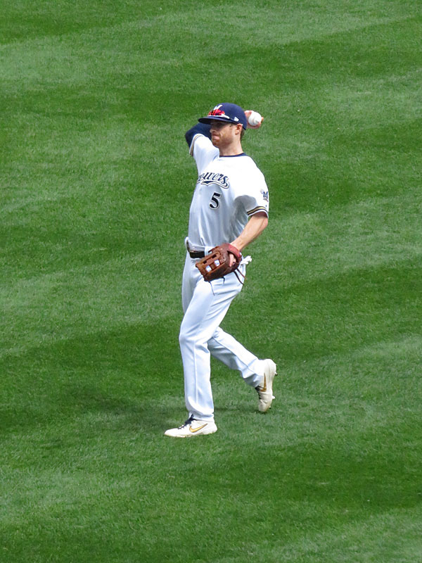 Former San Antonio Missions infielder Cory Spangenberg playing for the Milwaukee Brewers on Wednesday, Aug. 28, 2018 at Miller Park. - photo by Joe Alexander
