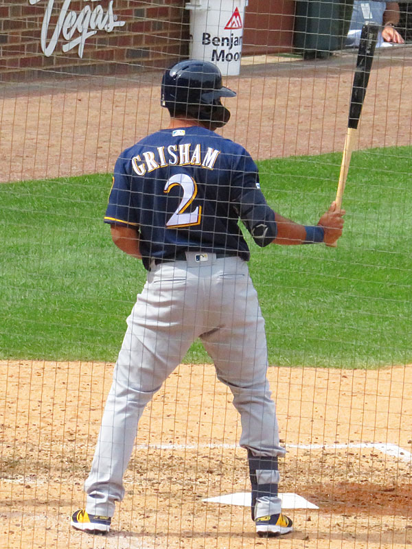 Former San Antonio Missions outfielder Trent Grisham playing for the Milwaukee Brewers against the Chicago Cubs on Aug. 30, 2019, at Wrigley Field. - photo by Joe Alexander