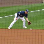 Former San Antonio Missions infielder Cory Spangenberg playing for the Milwaukee Brewers on Aug. 27 at Miller Park. - photo by Joe Alexander