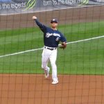 Former San Antonio Missions infielder Cory Spangenberg playing for the Milwaukee Brewers on Aug. 27 at Miller Park. - photo by Joe Alexander