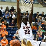 UTSA's Keaton Wallace throws down a dunk at the UTSA Convocation Center on Feb. 1, 2020, against Middle Tennessee. - photo by Joe Alexander