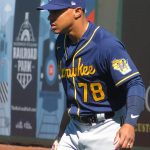 The Brewers' Corey Ray in right field in a spring training game Feb. 26 at Scottsdale Stadium. - photo by Joe Alexander
