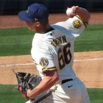 Zack Brown of the 2019 San Antonio Missions pitching for the Milwaukee Brewers in a 2020 spring training game on Feb. 24 at American Family Fields of Phoenix. - photo by Joe Alexander