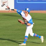 Jordan Thompson of the Flying Chanclas de San Antonio playing against the Acadiana Cane Cutters at Wolff Stadium on Friday, July 3, 2020. - photo by Joe Alexander