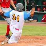 Lee Thomas of the Flying Chanclas de San Antonio playing against the Acadiana Cane Cutters on Saturday, July 4 at Wolff Stadium. - photo by Joe Alexander
