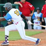 Flying Chanclas de San Antonio outfielder Porter Brown playing against the Acadiana Cane Cutters on Saturday, July 4, 2020, at Wolff Stadium. - photo by Joe Alexander