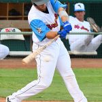 Tyler LaRue playing for the Flying Chanclas at Wolff Stadium during the 2020 season. - photo by Joe Alexander