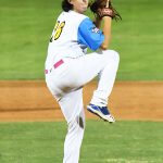 Tyler Flores pitching for the Flying Chanclas at Wolff Stadium during the 2020 season. - photo by Joe Alexander