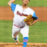 Johnny Panatex pitching for the Flying Chanclas at Wolff Stadium during the 2020 season. - photo by Joe Alexander