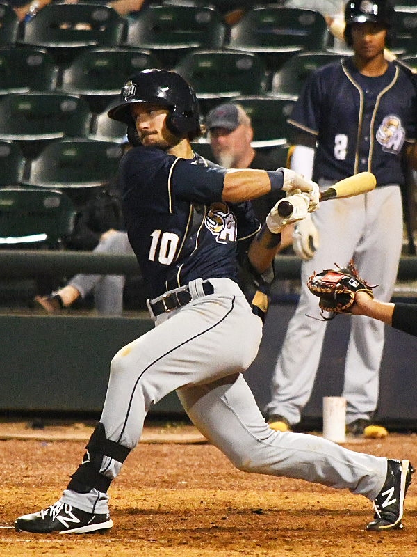 Robbie Podorsky playing in the San Antonio Missions' first series of the season against the Corpus Christi Hooks on May 6, 2021. - photo by Joe Alexander