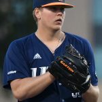 UTSA's Simon Miller pitching against Southern Miss on April 2, 2021, at Roadrunner Field. - photo by Joe Alexander