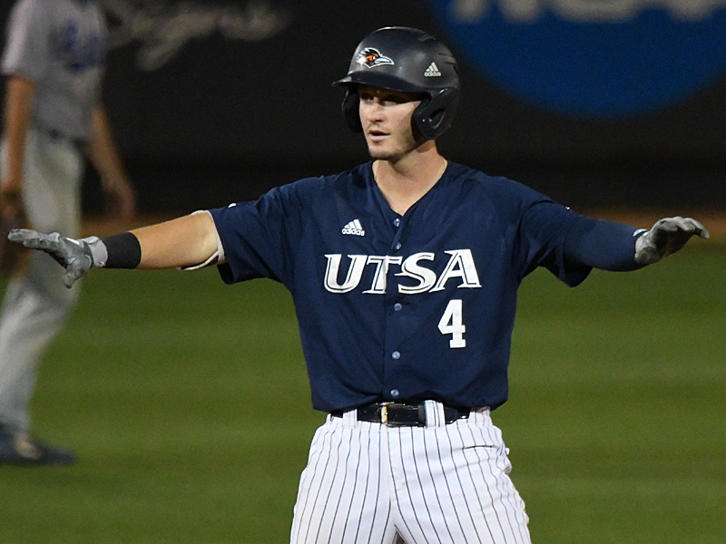 Chase Keng playing for UTSA against Middle Tennessee on April 9, 2021, at Roadrunner Field. - photo by Joe Alexander
