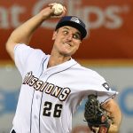 San Antonio Missions starter Reiss Knehr pitched the first six innings to get the win. The Missions beat the Midland RockHounds 4-2 Tuesday night at Wolff Stadium. - photo by Joe Alexander