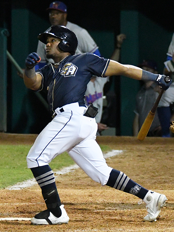 Eguy Rosario hit a two-run homer in the sixth inning, when the San Antonio Missions scored six runs to take a 6-3 lead over the Midland RockHounds on Friday at Wolff Stadium. - photo by Joe Alexander