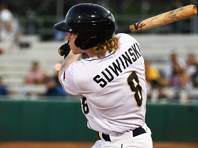 San Antonio Missions outfielder Jack Suwinski homered in the seventh inning of Saturday's victory over the Midland RockHounds at Wolff Stadium. - photo by Joe Alexander