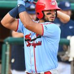 Ivan Herrera, a St. Louis Cardinals prospect and Springfield catcher, playing against the San Antonio Missions at Wolff Stadium on July 20, 2021. - photo by Joe Alexander