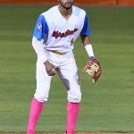 Jalen Battles of the Flying Chanclas de San Antonio in Tuesday's 10-9 victory over the Brazos Valley Bombers at Wolff Stadium. - photo by Joe Alexander