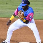 Olivier Basabe playing for the San Antonio Missions against the Corpus Christi Hooks on July 1, 2021, at Wolff Stadium. - photo by Joe Alexander