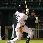 Jose Azocar hits the game-winner with two outs in the bottom of the 10th inning. The San Antonio Missions beat the Amarillo Sod Poodles 5-4 on Tuesday at Wolff Stadium. - photo by Joe Alexander