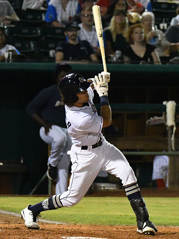 Ethan Skender had an RBI triple in the fourth inning of his San Antonio Missions debut on Friday at Wolff Stadium. - photo by Joe Alexander