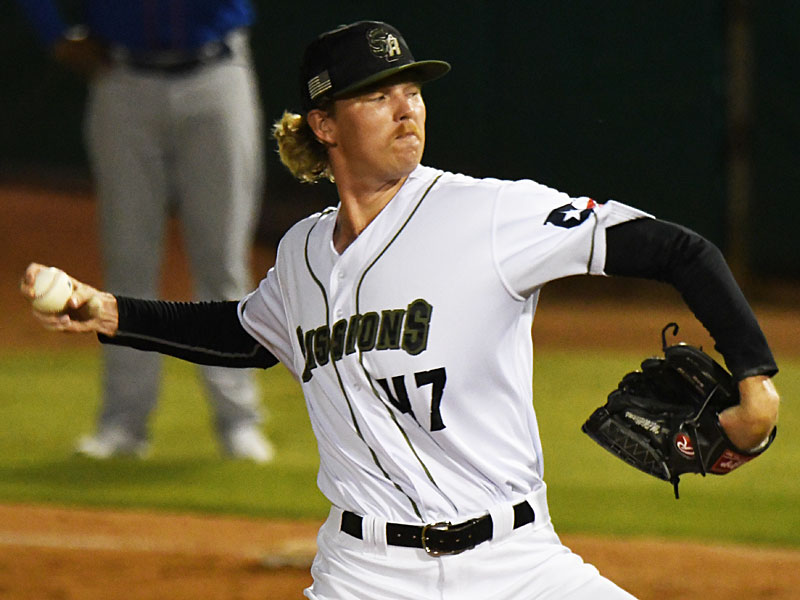 Sam McWilliams pitched two innings in relief and earned his first win with the San Antonio Missions on Wednesday at Wolff Stadium. - photo by Joe Alexander