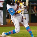The San Antonio Missions' Esteury Ruiz had a two-run single in the second inning on Thursday at Wolff Stadium. - photo by Joe Alexander