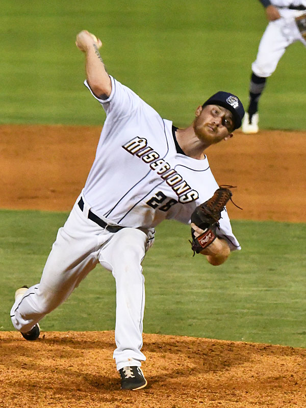 Mason Fox pitched in relief for the San Antonio Missions on Sunday at Wolff Stadium. - photo by Joe Alexander