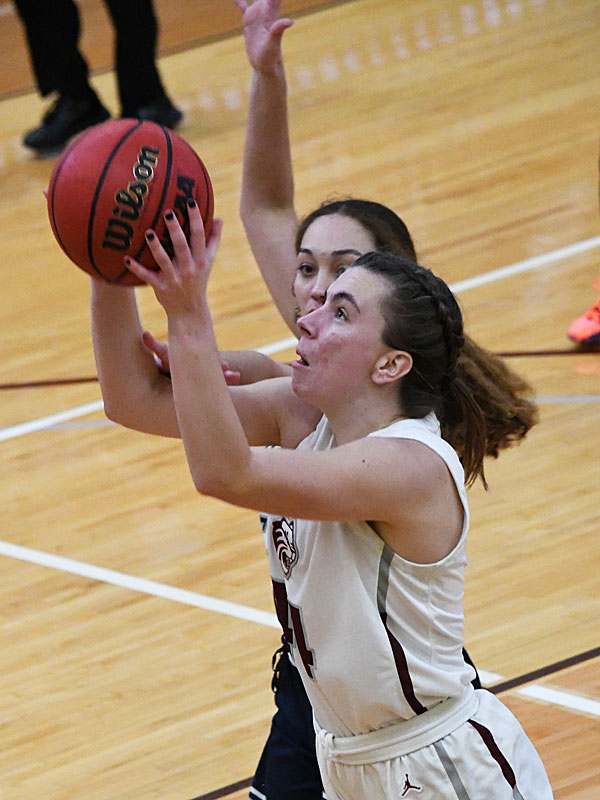 Maggie Shipley was 8-of-14 from the field and led Trinity with 26 points on Wednesday, Jan. 12, 2022, at Calgaard Gym in San Antonio. - photo by Joe Alexander