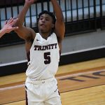 Kaleb Jenkins. Trinity men's basketball beat University of Dallas 74-75 on Tuesday, Jan. 11, 2022, at Calgaard Gymnasium in San Antonio. - photo by Joe Alexander