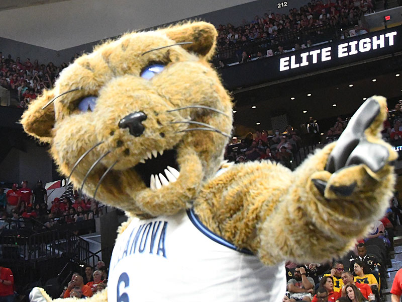 Villanova mascot Will D. Cat brought some Wildcats attitude to the NCAA tournament South Regional in San Antonio. - photo by Joe Alexander