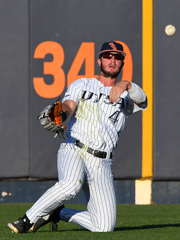 UTSA outfielder Chase Keng playing against Louisiana Tech on March 18, 2022, at Roadrunner Field. - photo by Joe Alexander