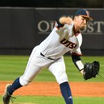 Luke Malone got the save in UTSA's victory over Texas State on April 26, 2022, at Roadrunner Field. - photo by Joe Alexander
