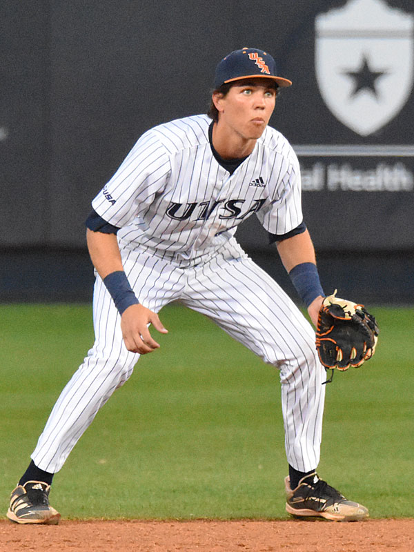 UTSA infielder Leyton Barry playing against Southern on March 4, 2022 at Roadrunner Field. - photo by Joe Alexander