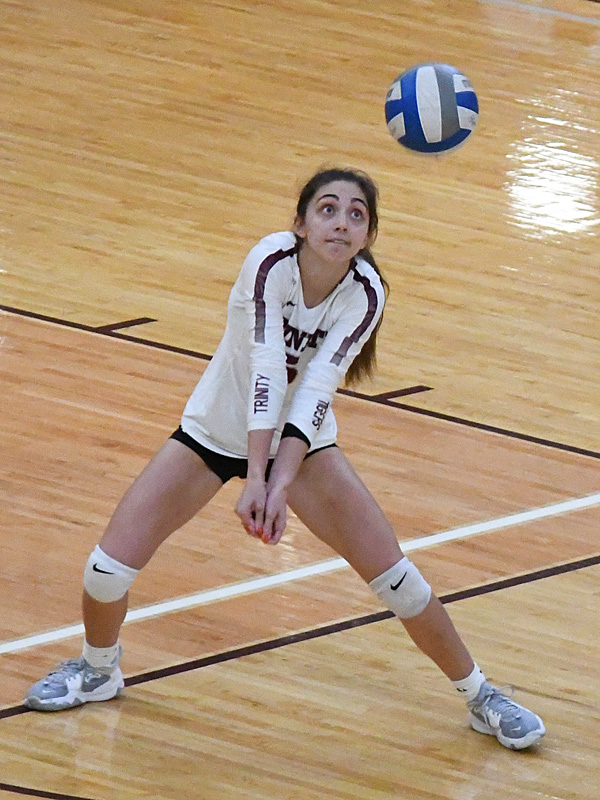 Nadia Kern. Trinity volleyball beat Austin College 3-0 (25-15, 25-9, 25-17) on Friday, Oct. 21, 2022, at Trinity's Bell Center. - photo by Joe Alexander